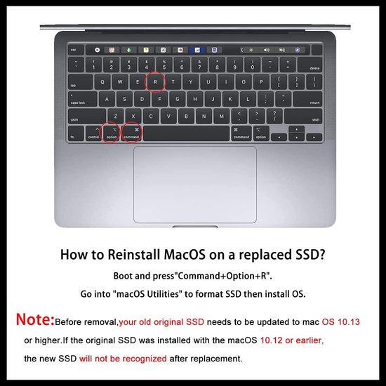 Interne SSD - Solid State Drive Opslag Upgrade - MacBook Opslag Uitbreiden - NVMe PCIe Interface - 1TB - Zilver — afbeelding 3