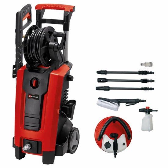 Einhell Elektrische Hogedrukreiniger TC-HP 170 - 2300 W - Max. 170 bar - 420 l/u - Incl. 10m hogedrukslang, pistool, lans, diverse sproeiers, borstel, schuimsproeier en terrasreiniger met reservoir van Einhell — afbeelding 2