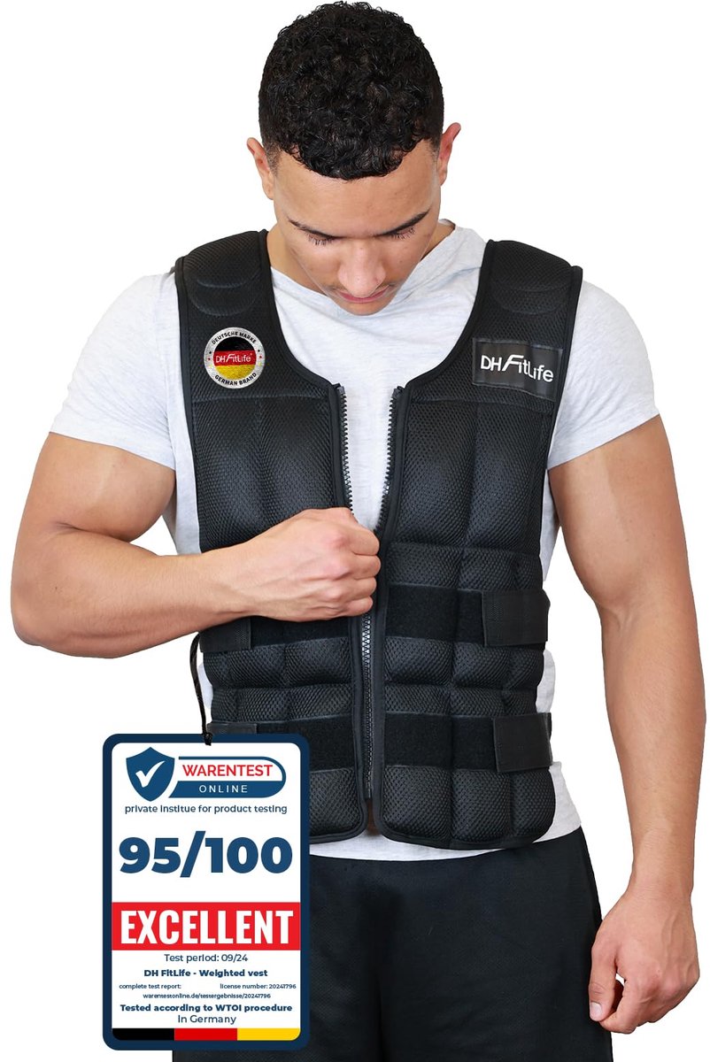 SnelShoppen - Verstelbaar Gewichtsvest 10KG/20KG/30KG voor Spieropbouw en Krachttraining | Verzwaard Loopvest voor Dames en Heren | Fitness Trainingsv