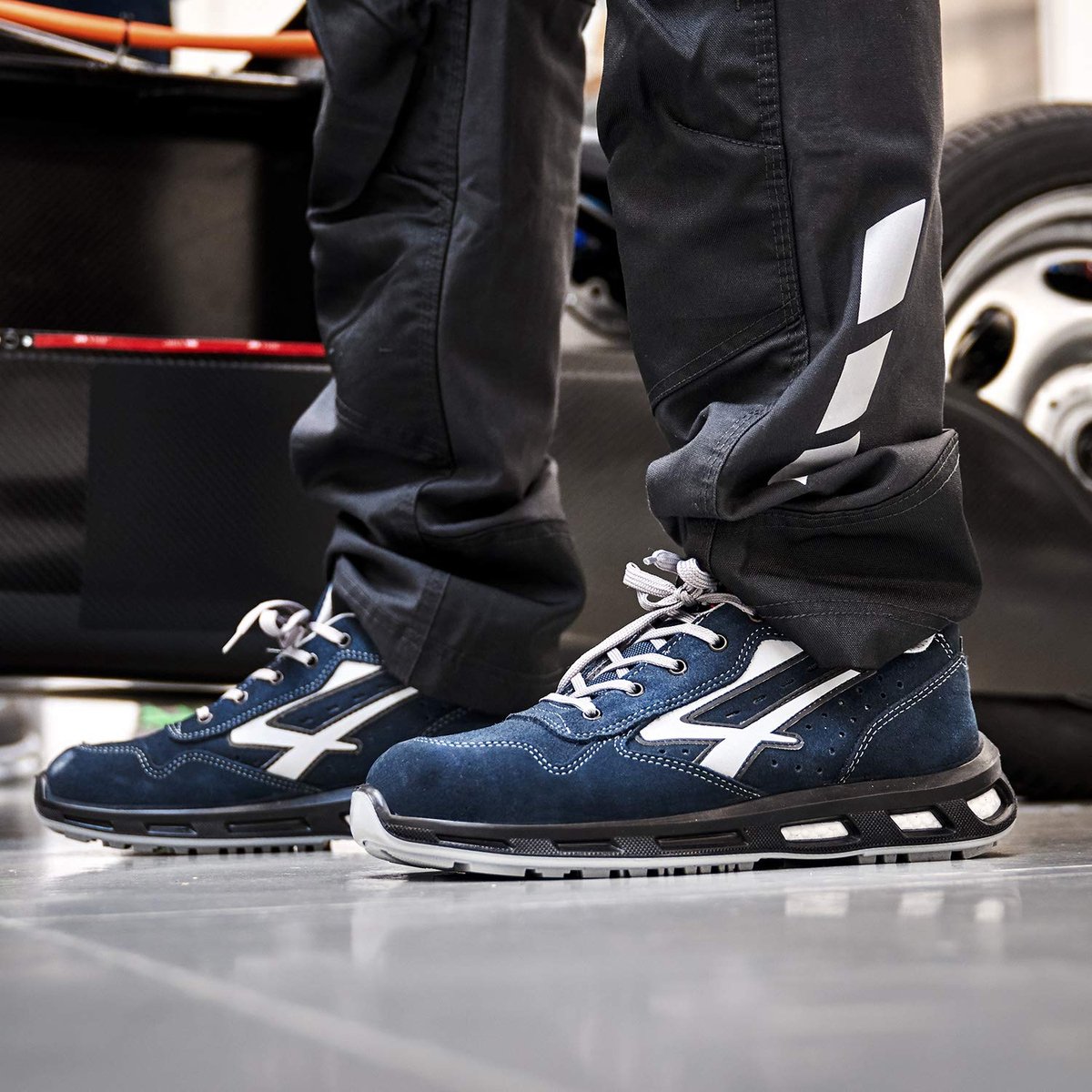 SnelShoppen - Unisex Veiligheidsschoenen Lichtgewicht Flexibele Anti-Lek Lederen Sneakers met Infinergy-inzetstuk en Aluminium Neuskappen - Blue 42