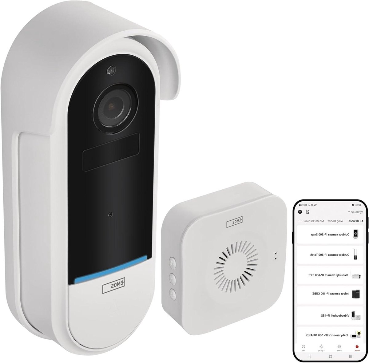 Video Deurbel - Slimme Deurbel - Huis Beveiliging - Met Accu - 1080p Camera - Wit
