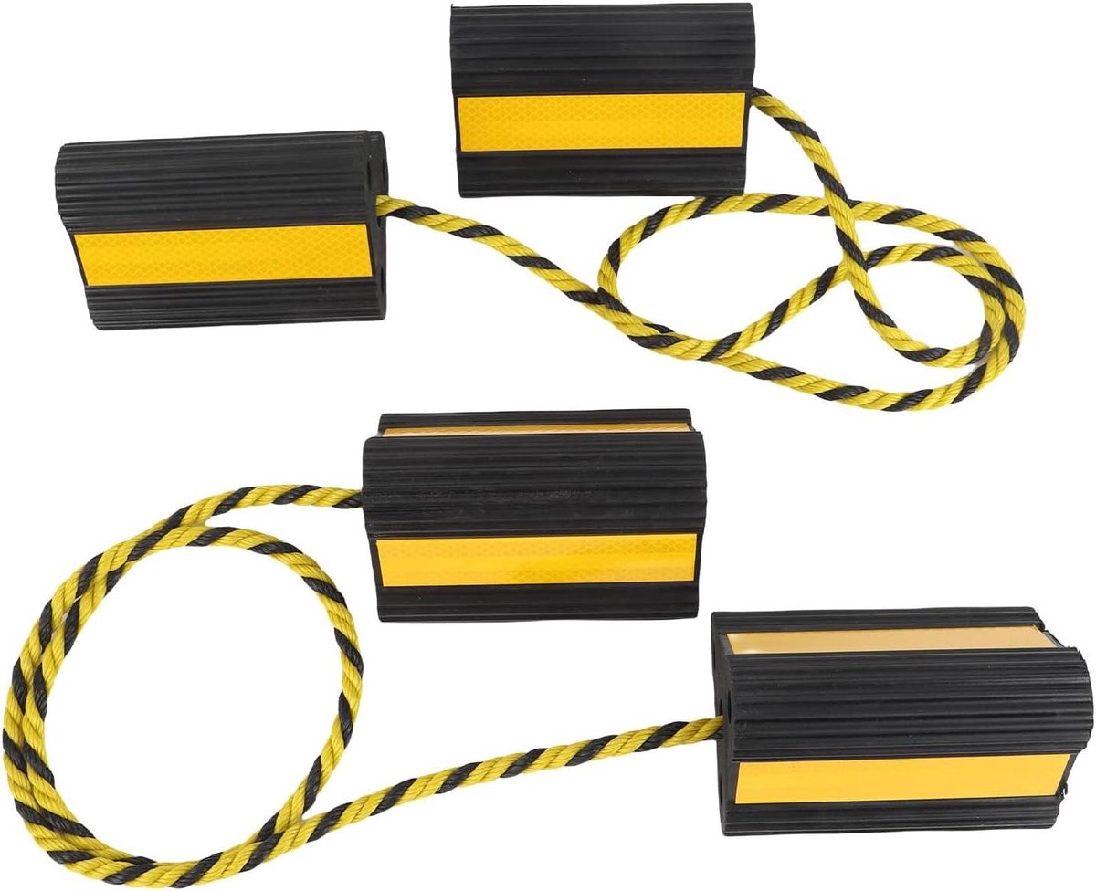 Wielkeggen Rubber - Bandenstopper Blokken - Voertuig Beveiligen - Antislip Grip - 15.77 cm - Zwart