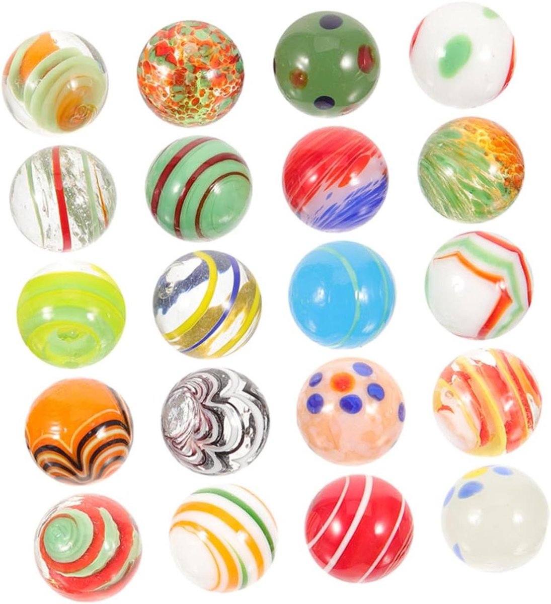 Kleurrijke Glazen Knikkers - Decoratie Bollen - Vaas Vullen - Stevig en Duurzaam - 20 Stuks - Diverse Kleuren