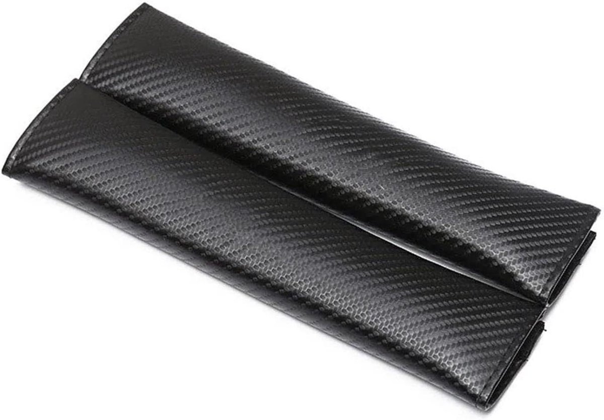 Gordelkussen Set - Autogordelhoezen - Comfortabel Rijden - Waterdichte Stof - 24 cm - Carbon