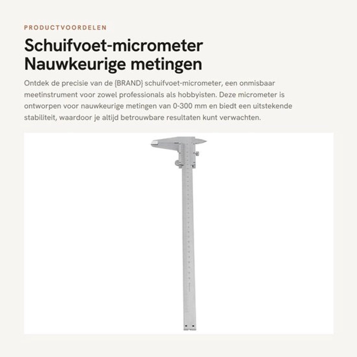 Schuifvoet-micrometer 0-300 mm - Koolstofstaal - Nauwkeurige metingen - Stabiel werken - Duidelijke laserschaal - Gemakkelijk te lezen - Meetinstrument