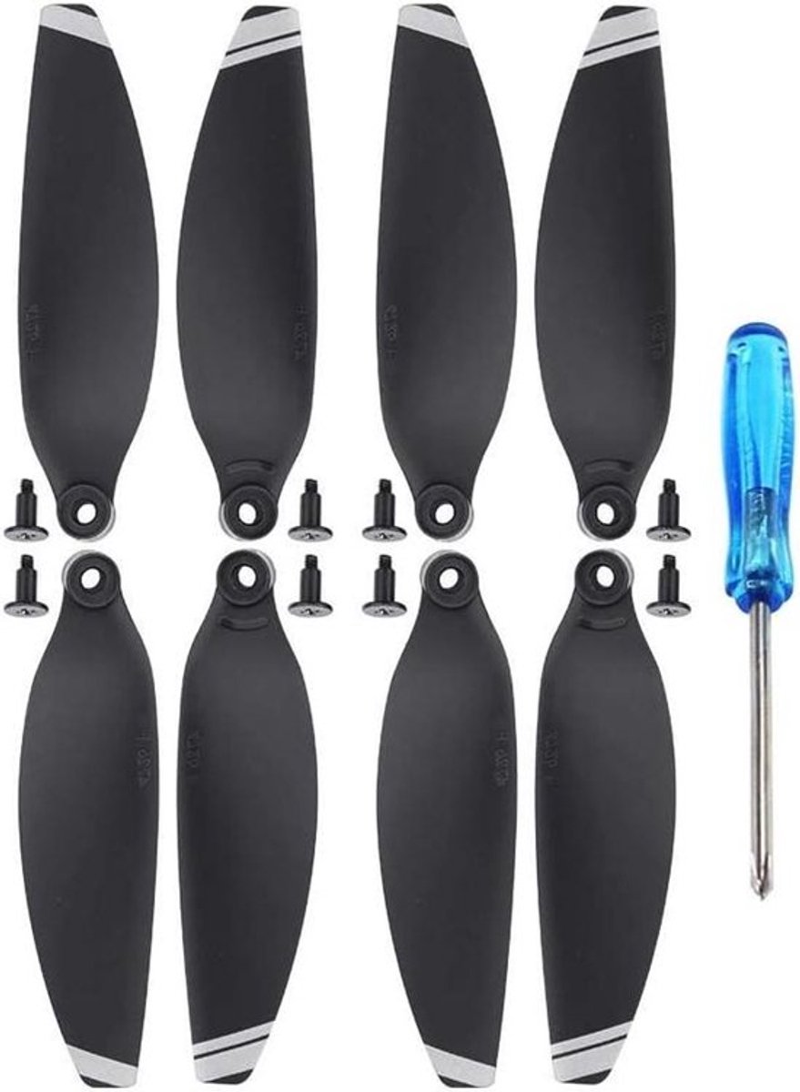 Drone propellers voor mini drone, geluidsarm, krachtige stuwkracht, accessoires - zilver - set van 4