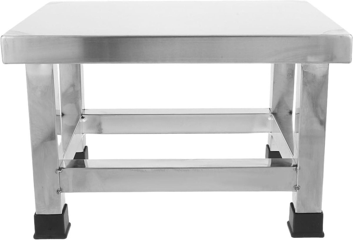 Voetenbankje Roestvrij Staal - Douchekruk Keukentrapje - Veiligheid Vloeren - Antislip Metalen Voetsteun - 327 cm - Zilver