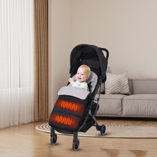 Voetenzak Kinderwagen - Slaapzak Koud Weer - Warm Houden - Verstelbaar Design - 86x45cm - Grijs — afbeelding 3