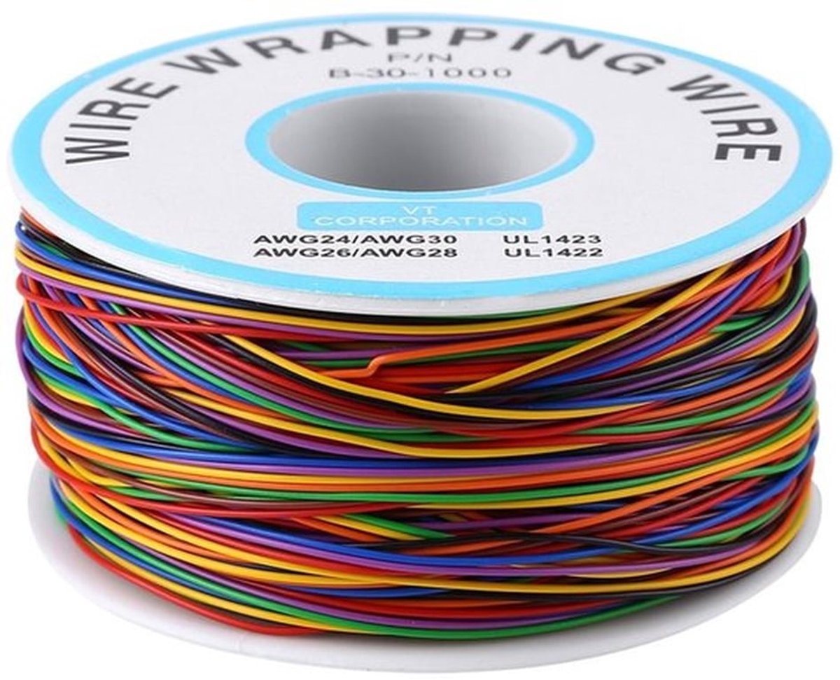- Extra lange flexibele isolatie - Wikkeltestkabel - Voor elektronische tests - 280M - 30AWG - 8-draads - Vertinde koperen draad - Geschikt...