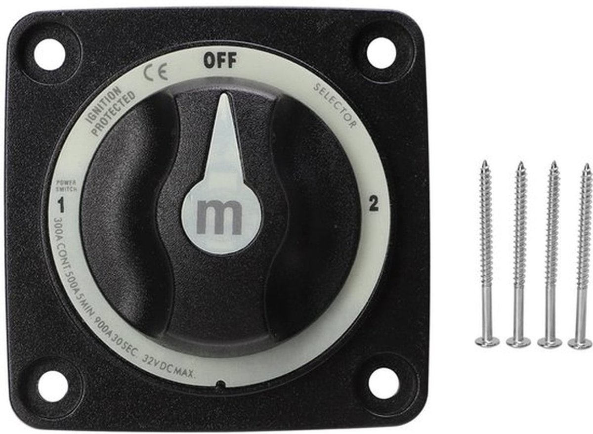 Batterij Selector Schakelaar - Heavy Duty 300A - 3 Positie - Voor RV en Marine Boot - Robuust en Betrouwbaar - Voor 32V DC systemen