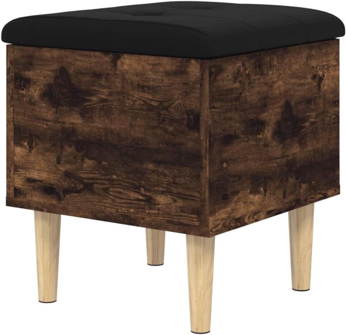 Opbergbank Hout - Zitbank Kruk - Woonkamer Organiseren - Stabiele Houten Constructie - 42 x 42 x 46 cm