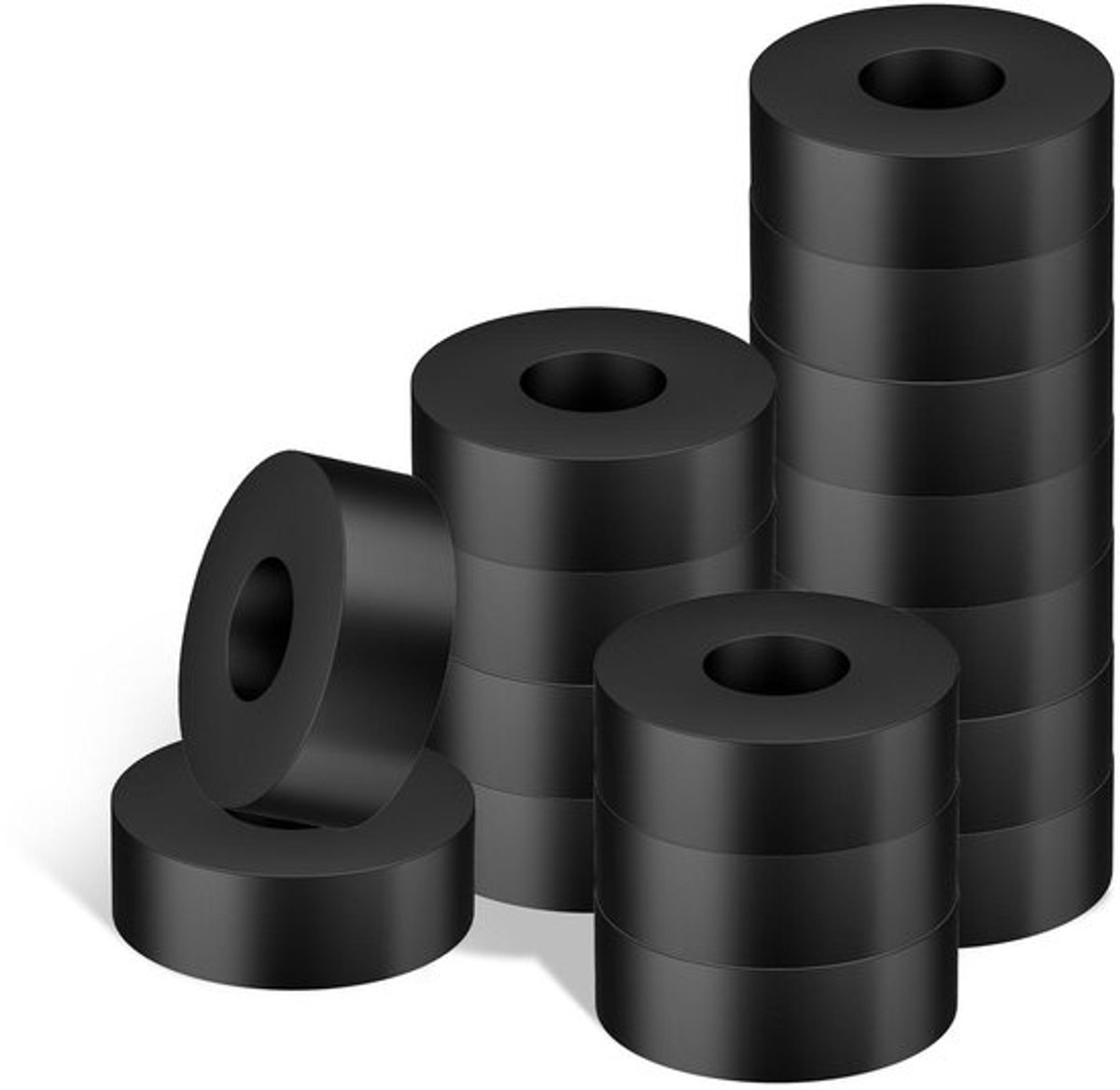 16 stuks Rubberen Isolatiepads 4cm OD 1,2cm ID 1cm Dik - Mechanische Trillingsdempende Pads - Zwarte Rubberen Bussen
