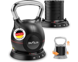 SnelShoppen - Verstelbare Kettlebell Set 7-in-1 1,5–10 kg | Kettlebell met 7 Gewichtsniveaus voor Thuistraining, Fitness & Full-Body Workouts | Compac