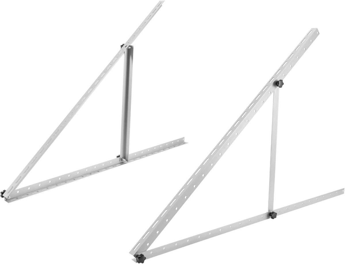Zonnepaneel Houder - Paneel Montage - Energie Opwekken - Verstelbare Hoek - 114 x 54.5 cm - Zilver