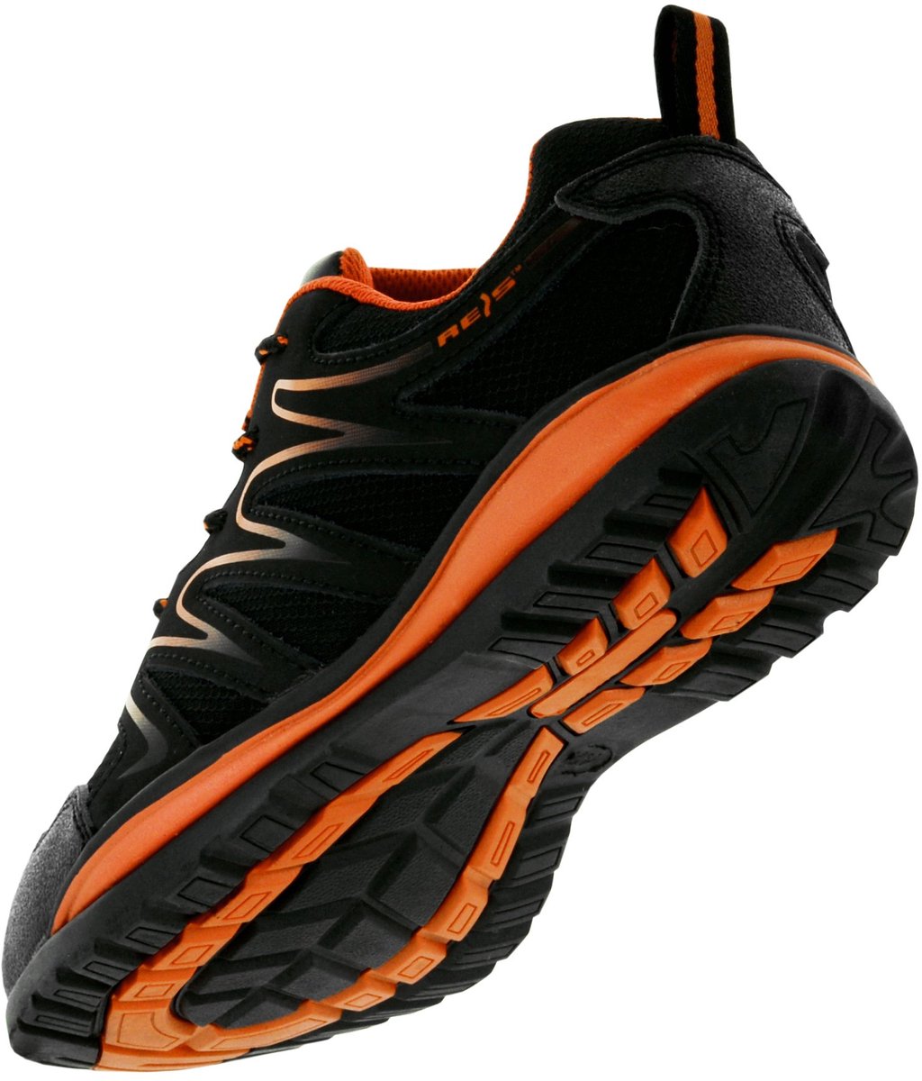 SnelShoppen - Veiligheidsschoenen Dames en Heren OB FO SRA, Nubuck Leer, Olie Bestendig, EVA Zool, Zwart-Oranje, Maat 36, Werkschoenen voor Bouw, Indu