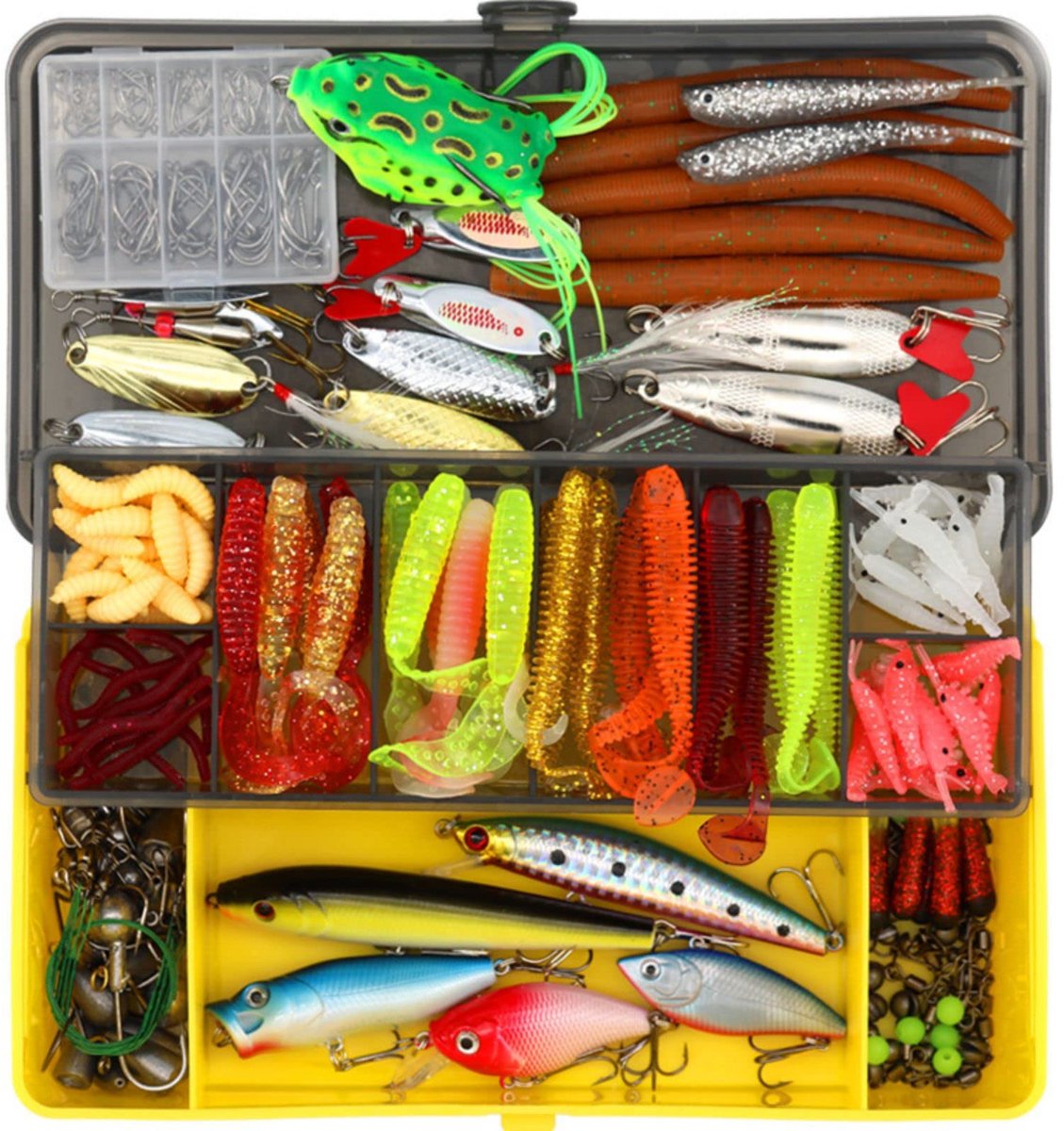 SnelShoppen - RoseFlower Kunstaas Set - Zacht Plastic Vissen Lokaas - Gemengd Bewegend Kunstaas met Spinner, VIB, Hooghakken, Enkele Haak, Tangen - Pe