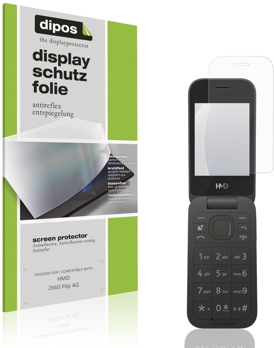 dipos – 4x Matte Beschermfolie geschikt voor HMD 2660 Flip 4G | Krasbestendige & antireflecterende Screenprotector Ultra-Thin