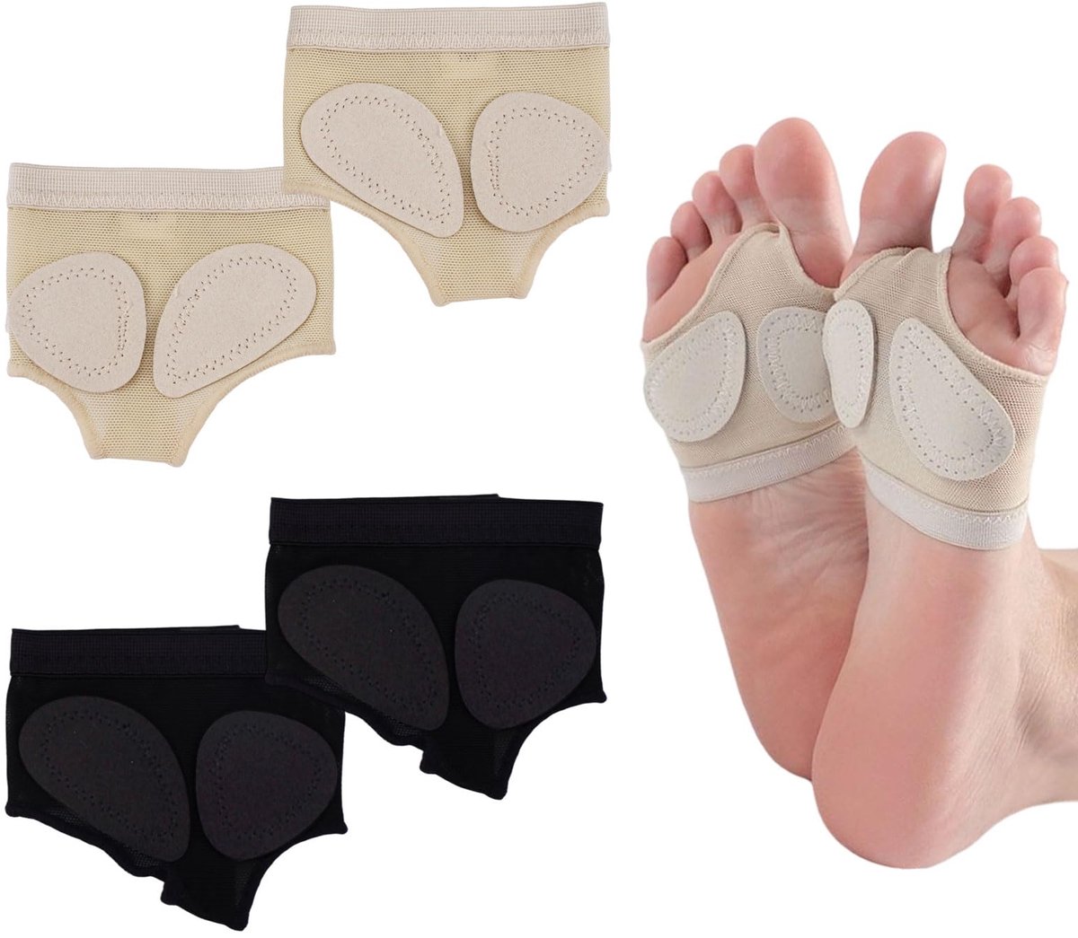 Dailygoods - 2 Paar Anti-Slip Voet Thongs voor Dans - Comfortabele Lyrical Schoenen