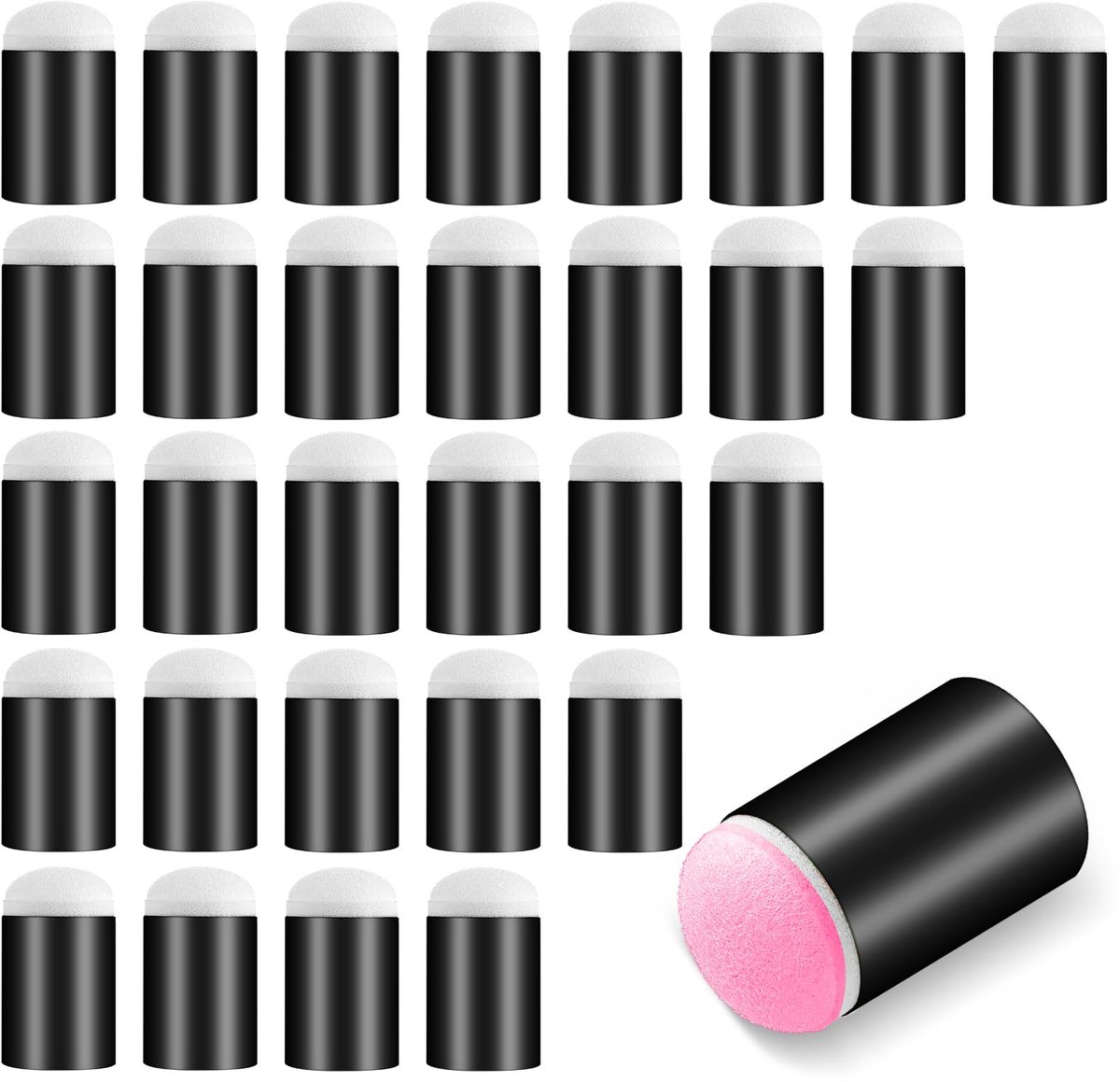 Dailygoods - 30 Stuks Vinger Spons Daubers voor Schilderen en Stempelen