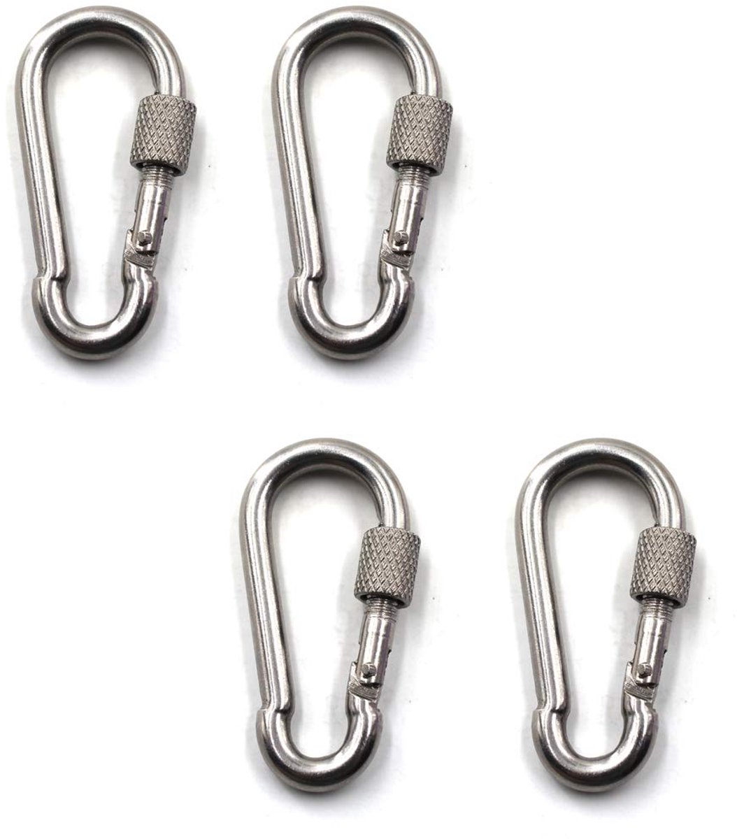 Dailygoods - Karabijnhaak met Schroefsluiting - 304 Roestvrij Staal Klim Karabijnhaak