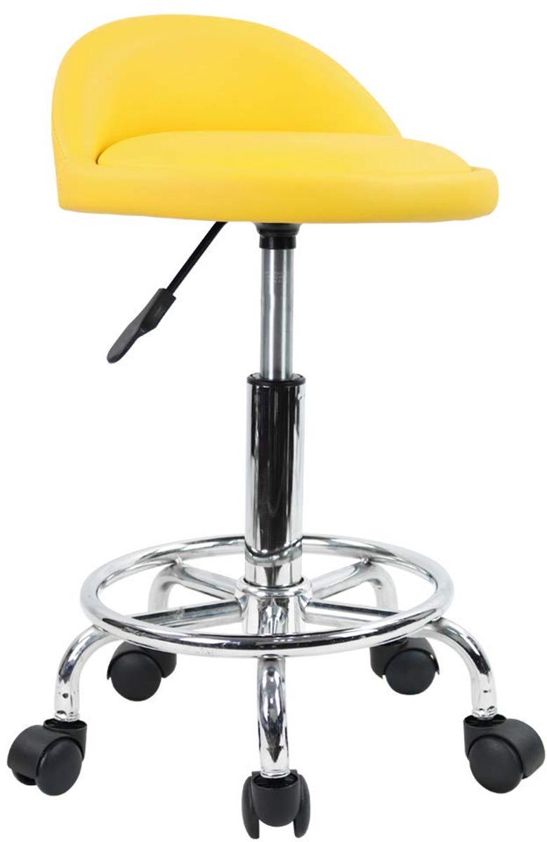 Dailygoods - Werkstoel - In hoogte verstelbare Swivel Stoel van Geel PU Leer