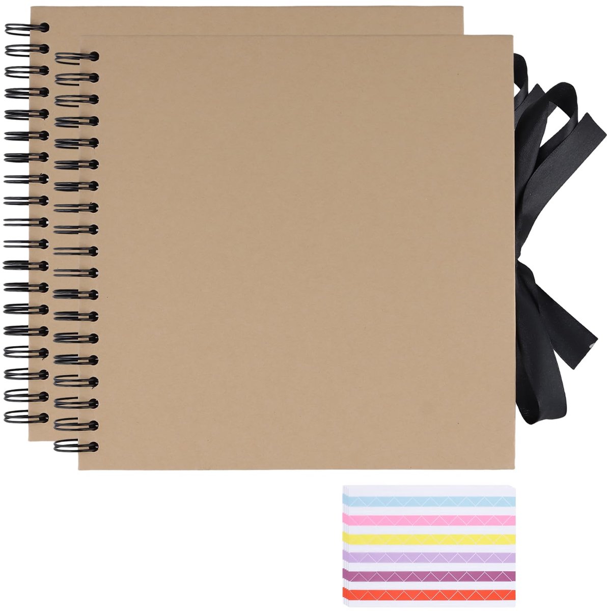Dailygoods - 2 Stuks Fotoalbum DIY - 100 Zwarte Pagina's Scrapbook Fotoboek