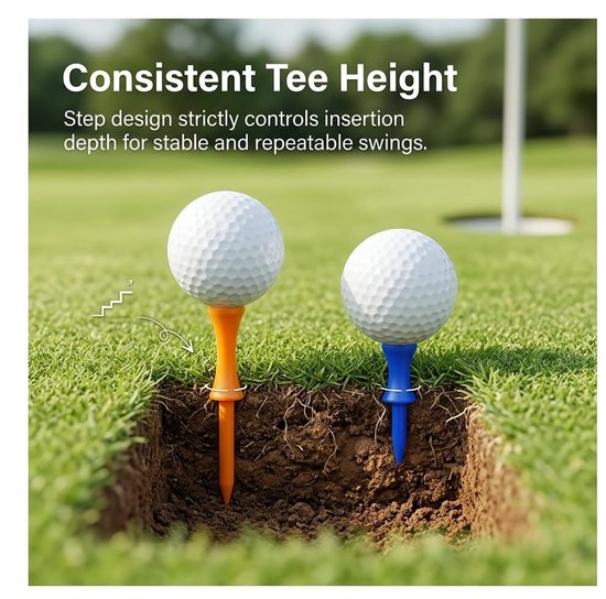 Dailygoods- Golftees 70 stuks - Kunststof 70 mm - Onbreekbaar - Herbruikbaar - Duurzaam - Golfaccessoires voor driver/hout van Dailygoods — afbeelding 4