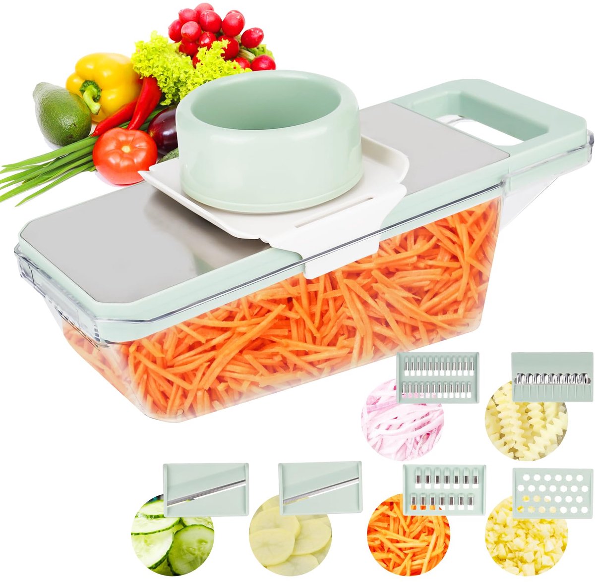 Dailygoods - Groentesnijder - 7-in-1 Multifunctionele Snijpanel
