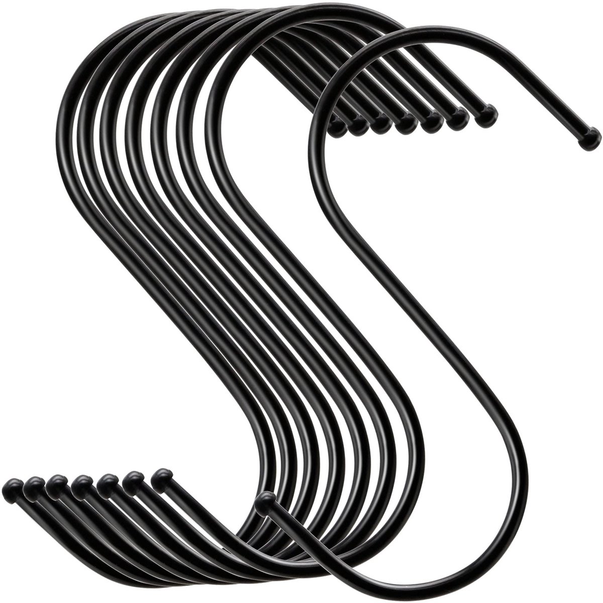 Dailygoods - 20 Stuks Zware Metalen S-Haken - Zwart voor Keuken en Kantoor