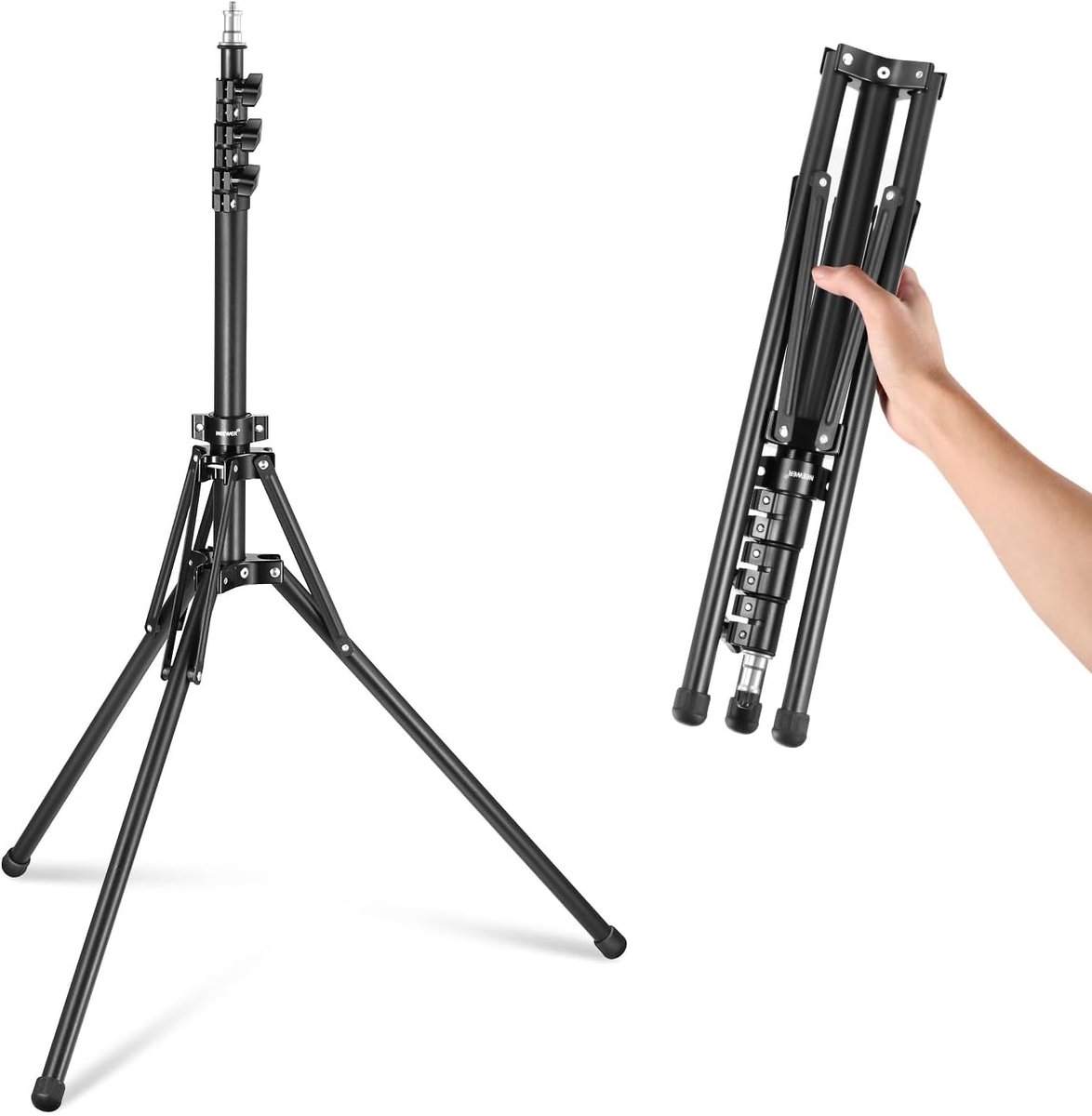 Dailygoods - Statief van Metaal met Omkeerbare Poten 178 cm - Draagbaar Fotostatief