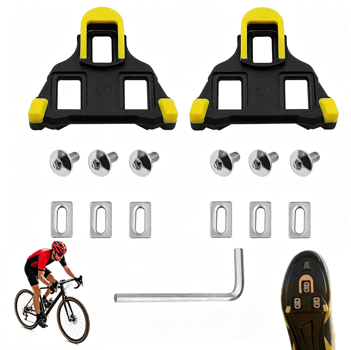 Dailygoods - 2 Stuks Fietsschoenen Cleats - Compatibel met Wegfiets Pedalen
