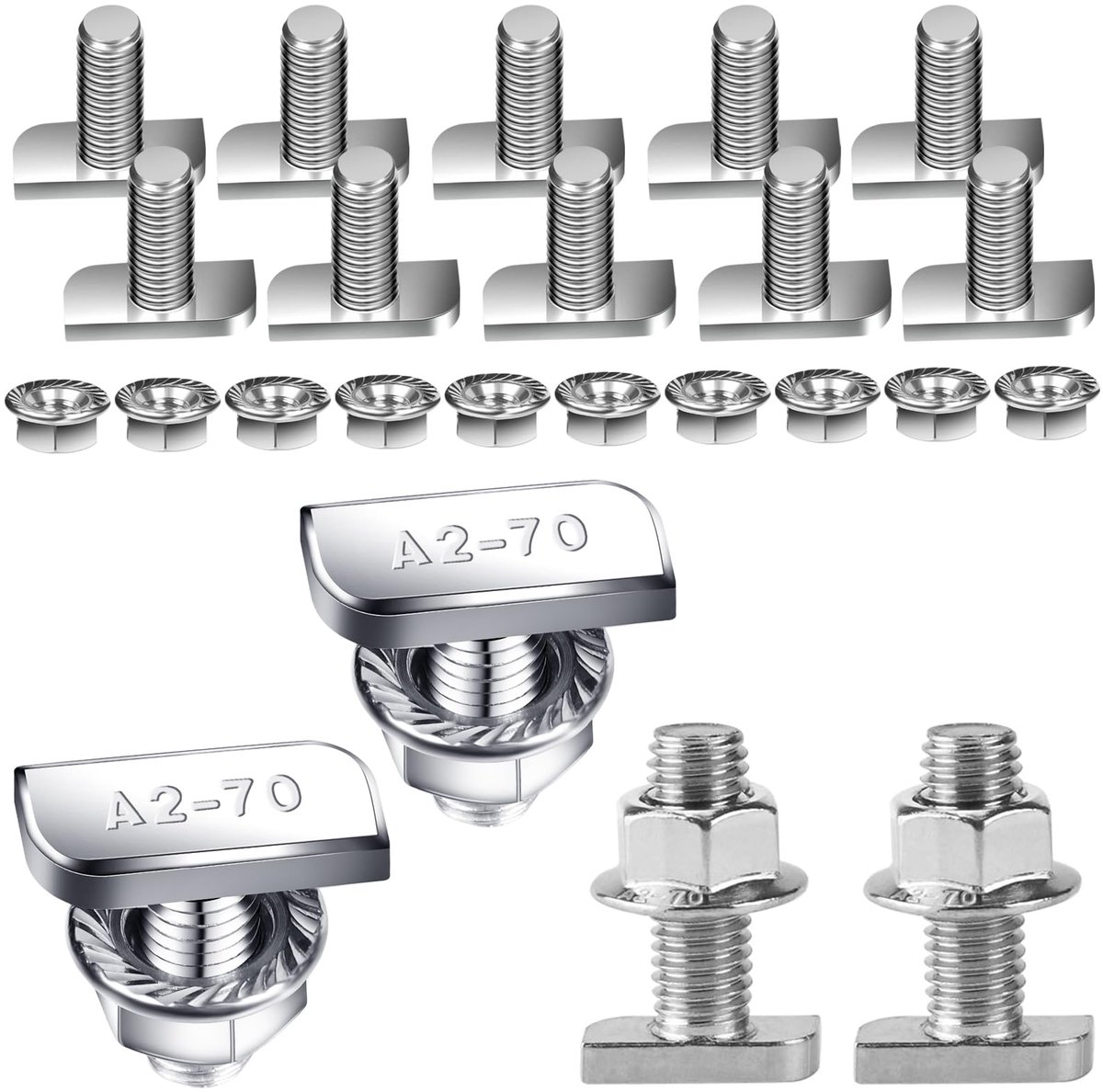 Dailygoods - Hammer Head Schroeven Set van 10 met Flensmoeren