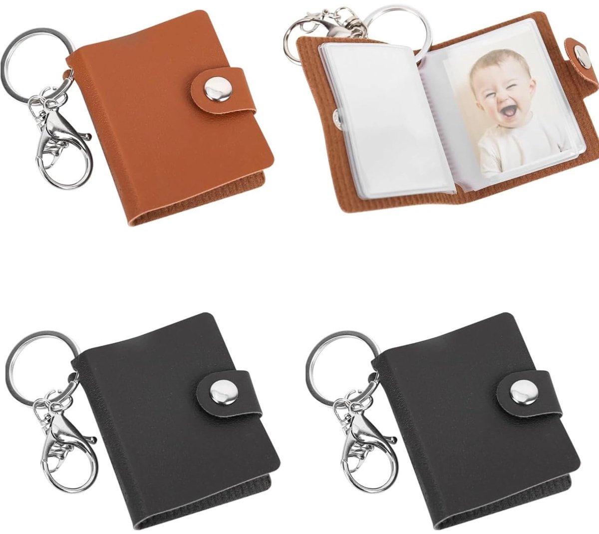 Dailygoods - Mini Foto Album Set van 4 - 2 Inch Compartimenten met Sleutelhanger