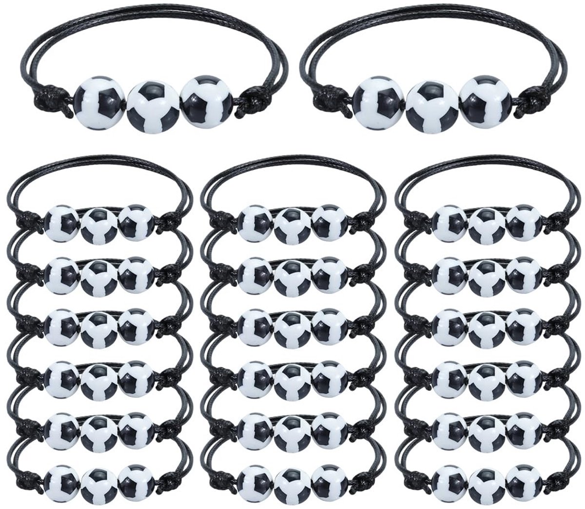 Dailygoods- Voetbalarmband 20 Stuks - Verstelbare Vriendschapsarmbanden - Voetbal Feest - Cadeautje voor Kinderen - Jongens en Meisjes - Perfect voor Kinderverjaardag - Vriendschapsarmband