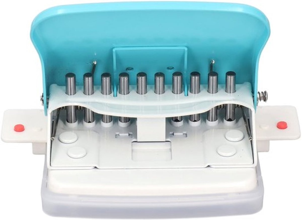 Papierbindmachine Draagbaar - Spiraalbinder voor A4/B5/A5/A7/A6 - 10 Vellen - 9,5 mm Gatafstand - 5,5 mm Gatdiameter - Lichtblauw