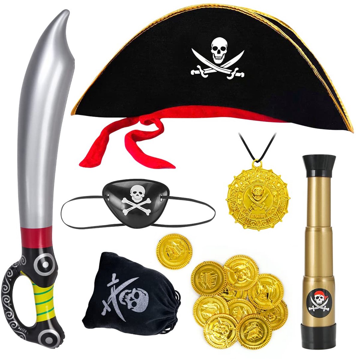 Dailygoods - Piraten Kostuum Accessoires voor Kinderen - 7 Delig