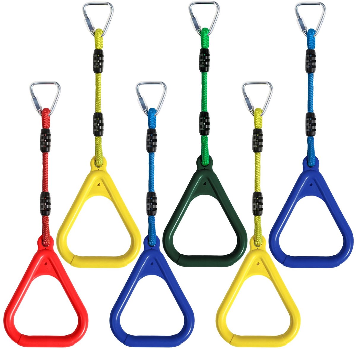 Dailygoods - 6 Stuks Klimringen Voor Kinderen - Indoor en Outdoor Gebruik