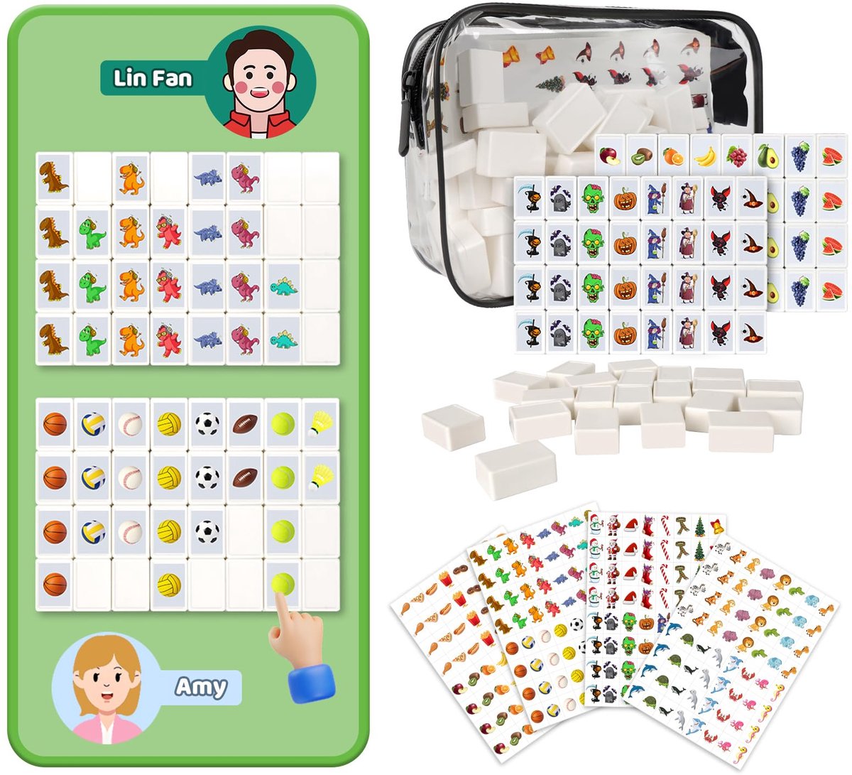 Dailygoods - Blocks Mahjong - 65 Tegels Seaside Escape Spel voor Gezinnen en Feestjes
