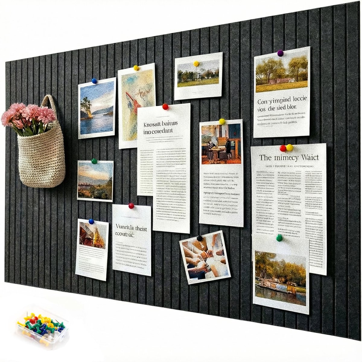 Dailygoods - Vilt Memobord 60 x 40 cm - Zelfklevend Decoratief Pinbord voor Kantoor en Keuken