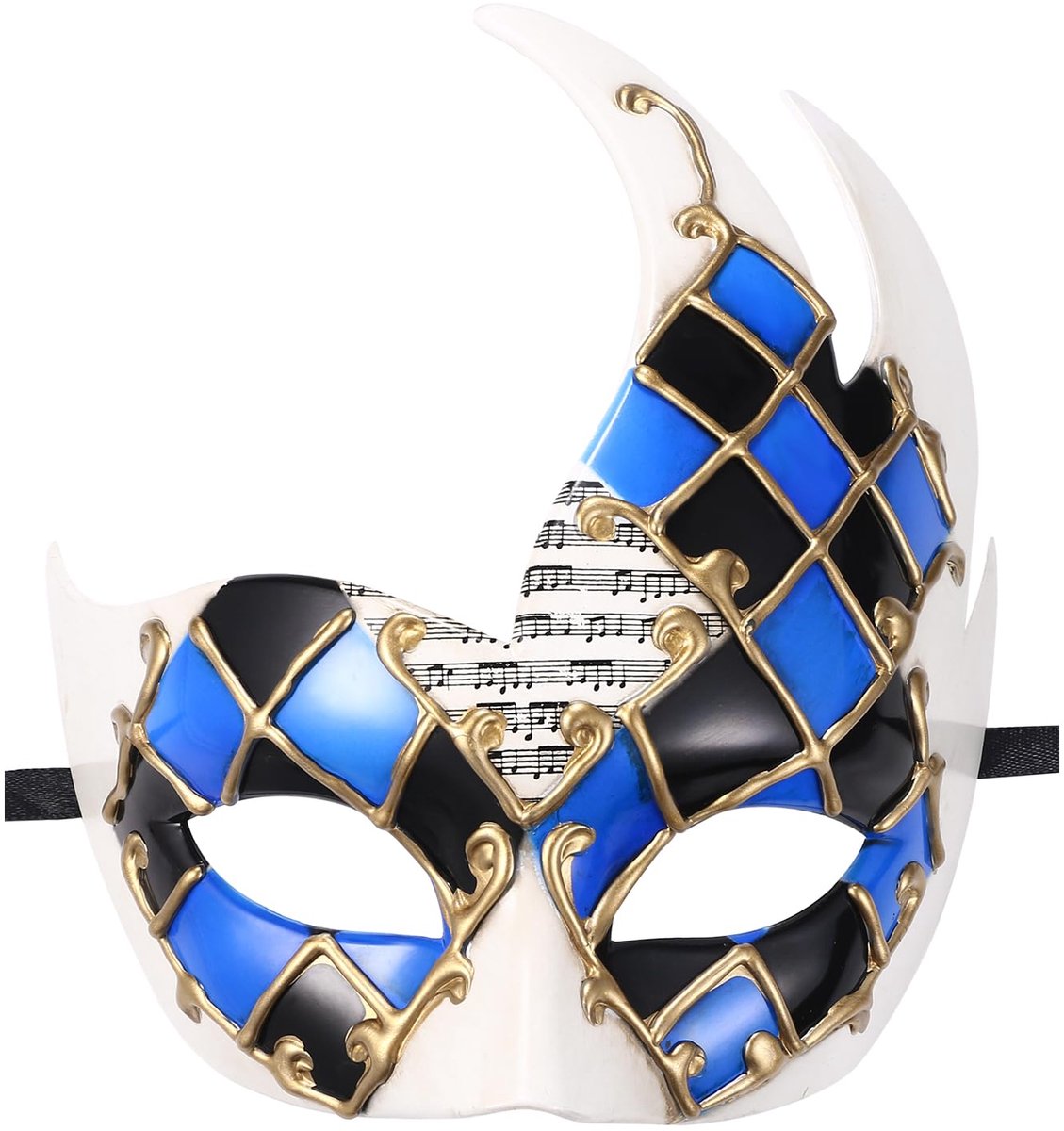 SnelShoppen - Venetiaans masker voor dames en heren, maskerade, carnavalsmaskers, gezichtskostuum, één maat, kunststof, voor feesten en verkleedpartij