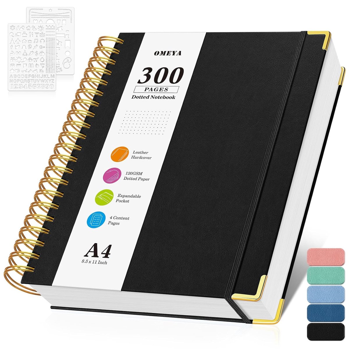 Bullet gestippeld dagboek A4 - lederen notitieboek - 300 pagina's 120 g/m² - ideaal voor werk en schrijven - SnelShoppen