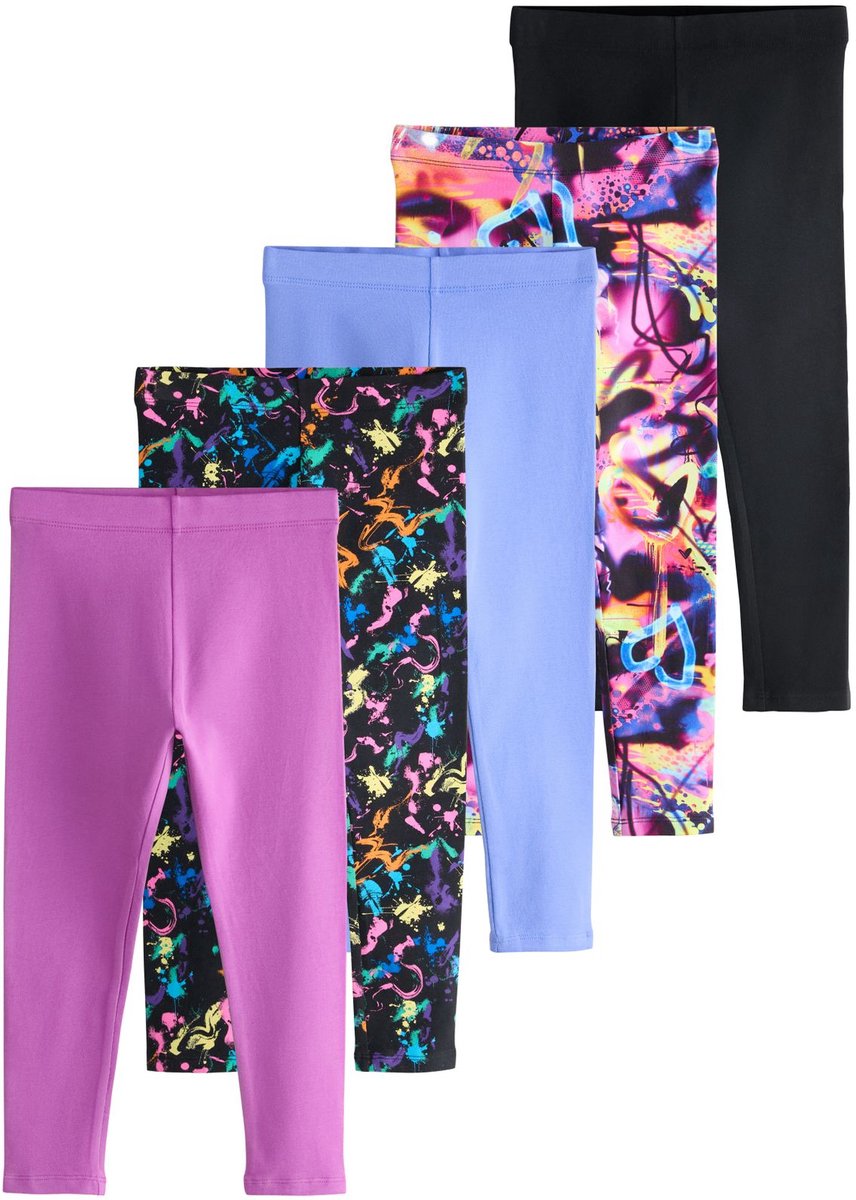 Next - Meisjes - Set van 5 leggings - Blauw