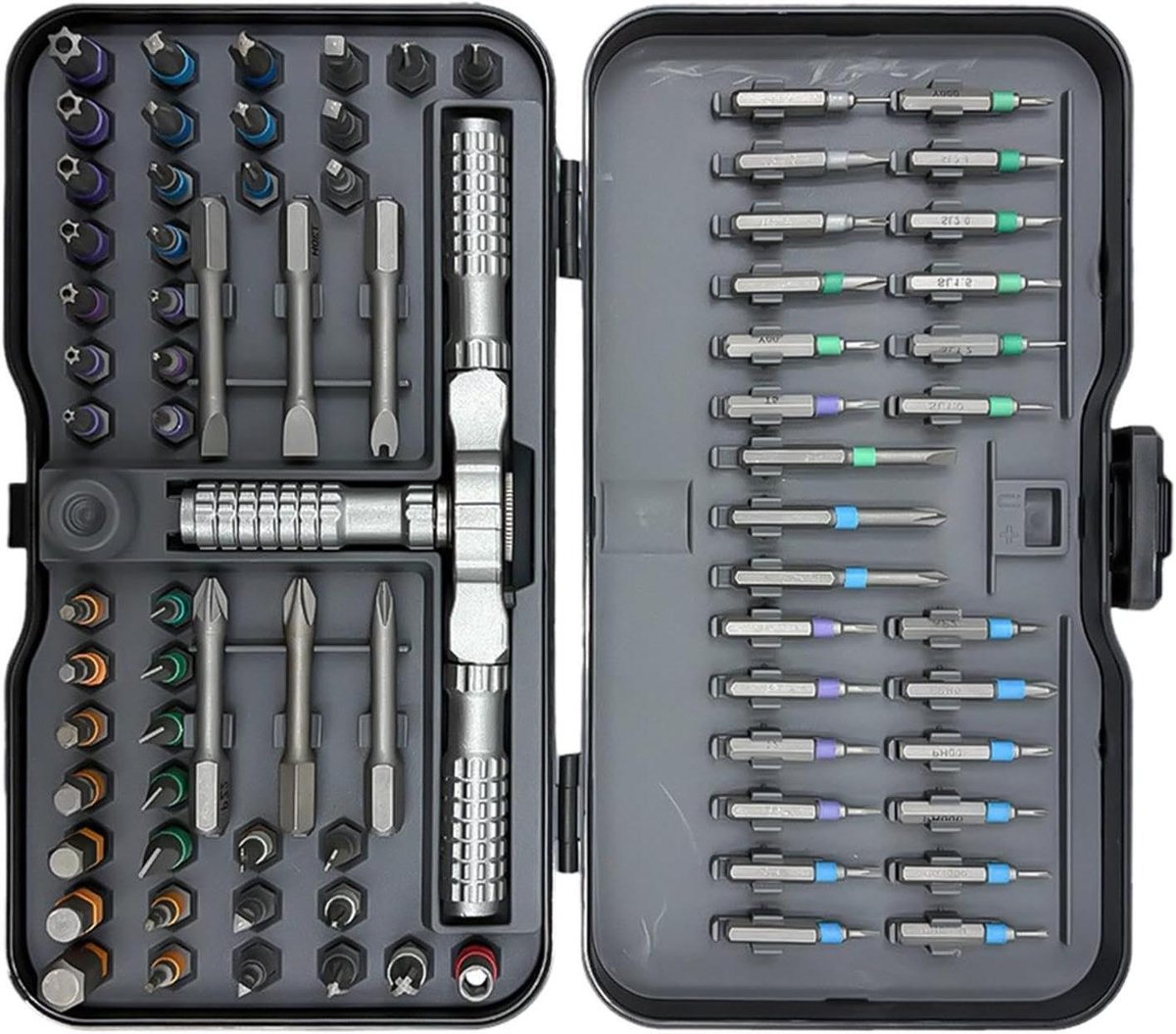 Magnetische ratelset - Schroevendraaier set - Meubel montage - Met 79 bits - 18.1 x 11 x 3.6 cm - Zwart