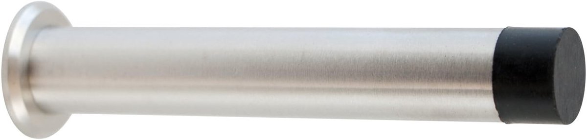 SnelShoppen - Wandstop deurstopgreep roestvrijstaal met rubberbuffer - Ø2,5cm H:10cm - wandmontage inclusief bevestigingsmateriaal - wandbuffer voor d
