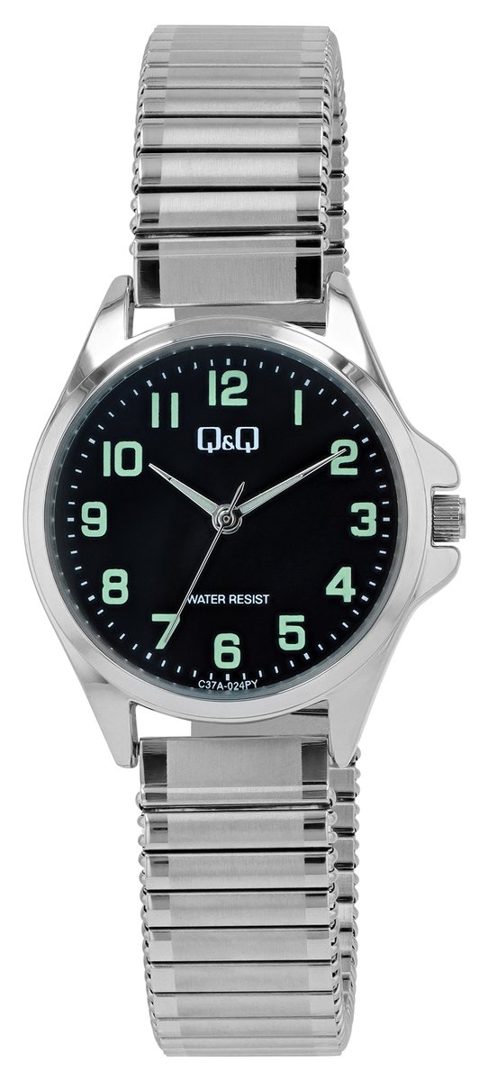 Q&Q Dameshorloge roestvrij staal zilver, 3 ATM