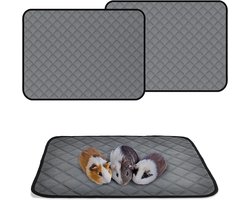 Cavia kooi voeringen - Huisdier beddengoed - Schoon verblijf houden - Snel absorberend - 2 stuks 45x60cm - Grijs