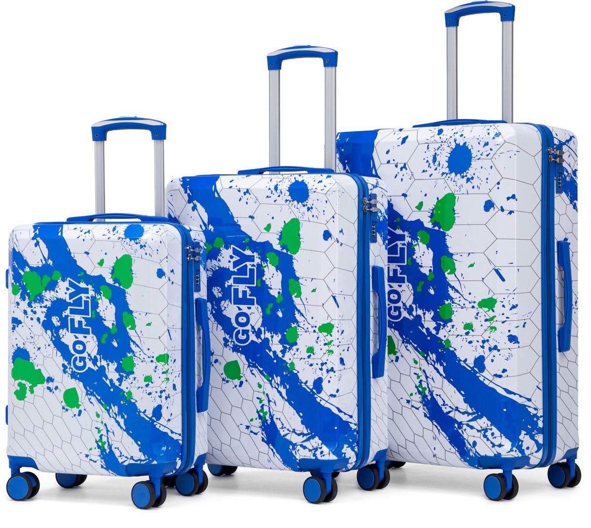 Koffer set- Grote Reiskoffer - 3 Delige Blauw Reiskoffer - Handbagage Koffer - Reiskoffer - Trolley - Koffers - 28/24/20 - Spinner wielen - Cijferslot - Lichtgewicht