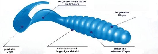 Mikado Twister Softbait - Rubberen vissen bijvangers - Roofvissen vangen - Extra golf beweging - 64 mm - Oranje van Mikado — afbeelding 3