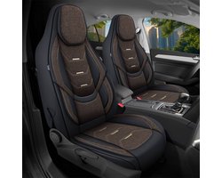 Premium Camper stoelhoezen voor Pössl H-Line H12 in Zwart/Bruin (2 losse stoelen)