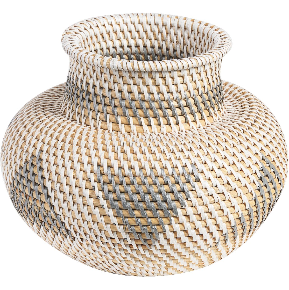 ASAHAN - Decoratieve vaas - Wit - Rotan